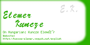 elemer kuncze business card